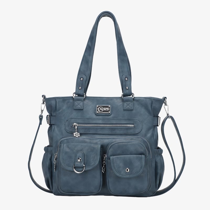 Große Umhängetasche für Damen mit mehreren Taschen und zwei Verwendungsmöglichkeiten