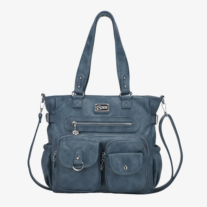 Große Umhängetasche für Damen mit mehreren Taschen und zwei Verwendungsmöglichkeiten