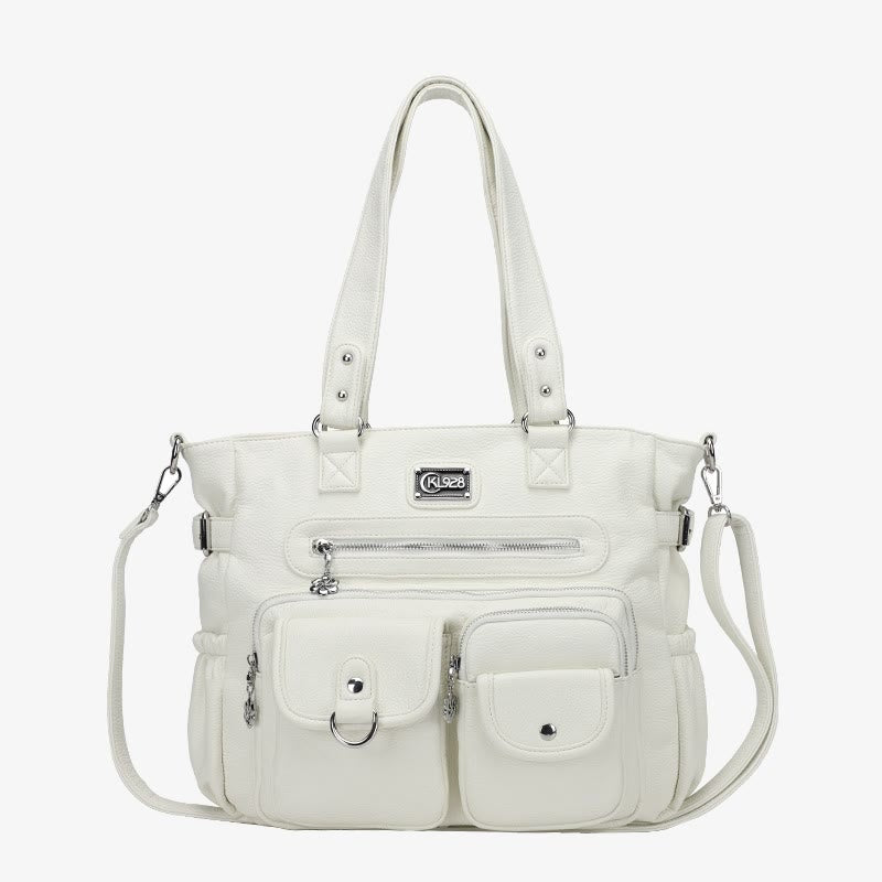 Große Umhängetasche für Damen mit mehreren Taschen und zwei Verwendungsmöglichkeiten