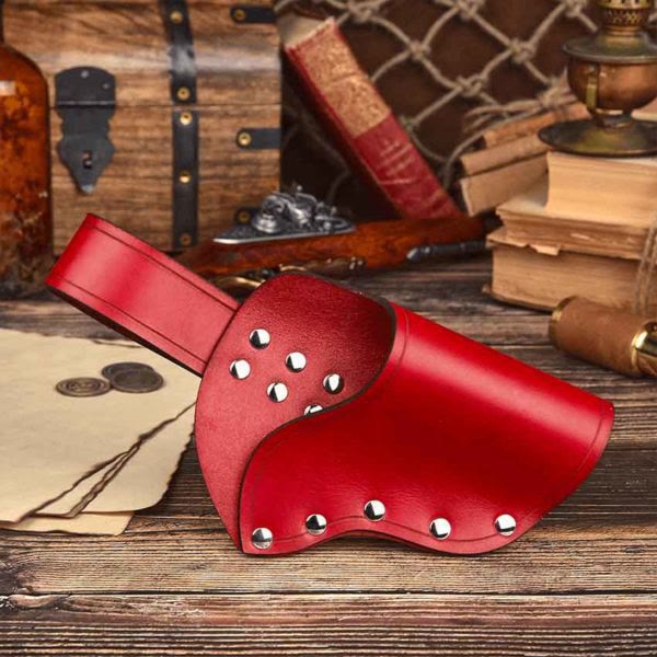 Retro Außenbund Leder Holster Mittelalter Cosplay Gürteltasche