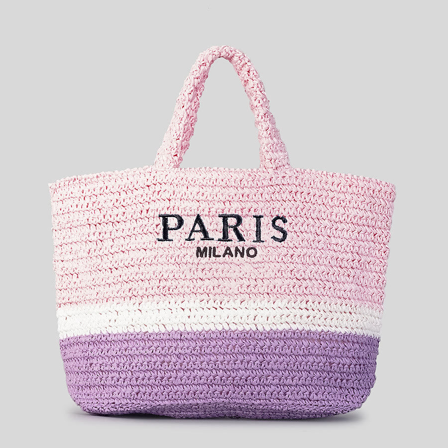 Strandtasche für Damen, Sommer, Strandparty, lässige Strohhandtasche