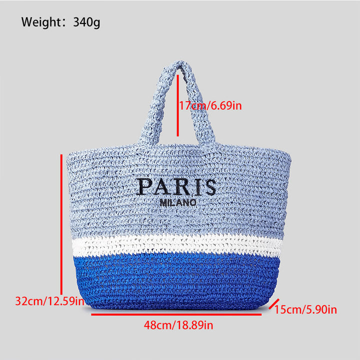 Strandtasche für Damen, Sommer, Strandparty, lässige Strohhandtasche