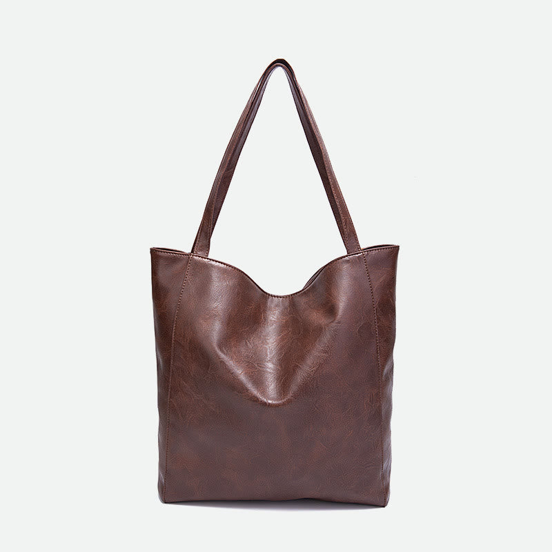 Retro-Tragetasche für Damen, große Kapazität, Spleißleder, Handtasche, Schultertasche