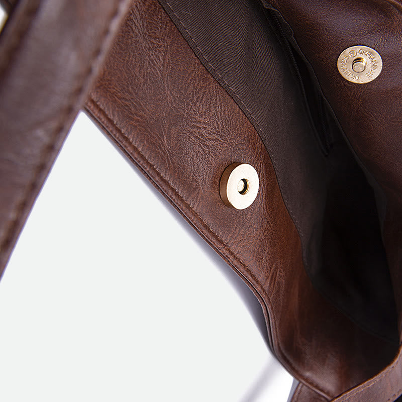 Retro-Tragetasche für Damen, große Kapazität, Spleißleder, Handtasche, Schultertasche