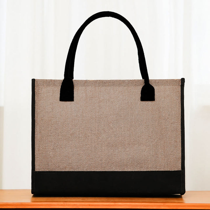 Personalisierte Einkaufstasche aus Canvas mit Blumenmuster und Initialen