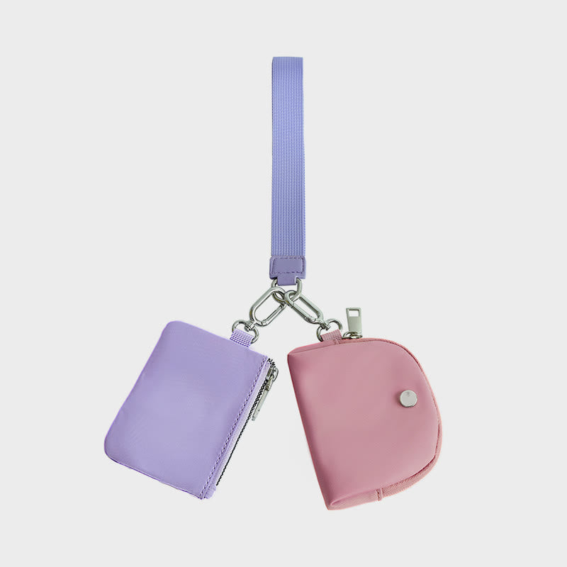 Mini-Geldbörse mit Armband für Damen, leichtes Münzfach aus Nylon