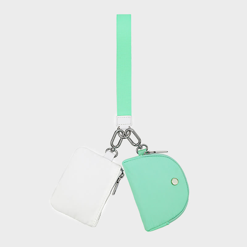 Mini-Geldbörse mit Armband für Damen, leichtes Münzfach aus Nylon