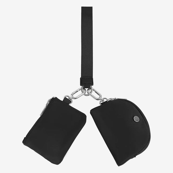 Mini-Geldbörse mit Armband für Damen, leichtes Münzfach aus Nylon