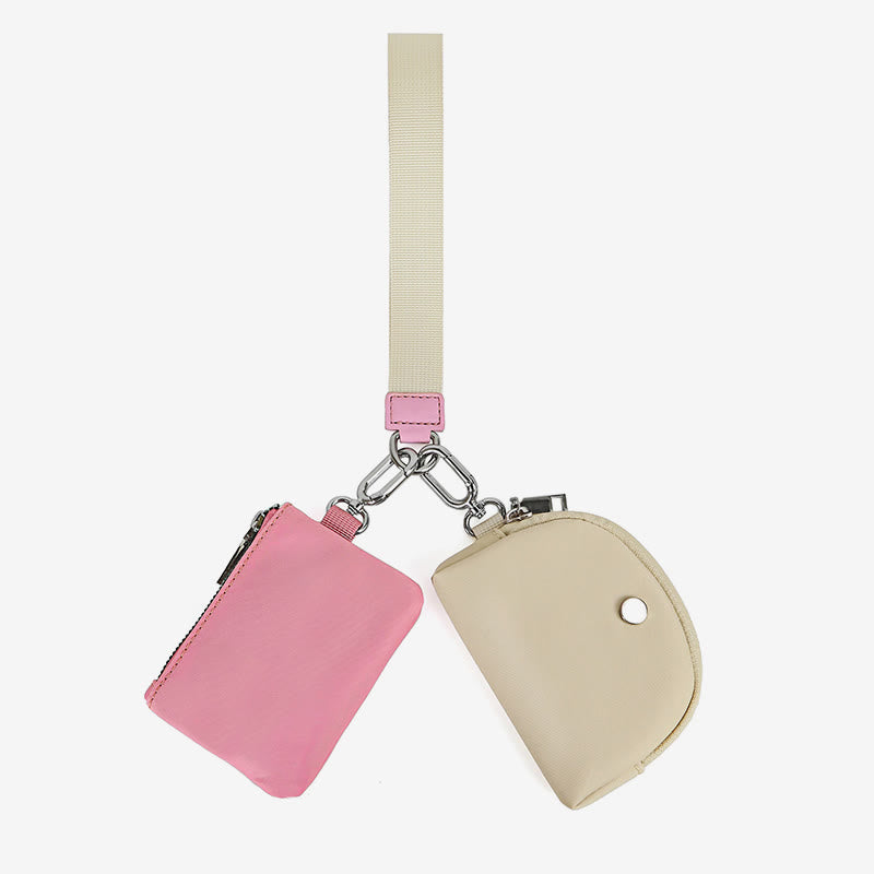 Mini-Geldbörse mit Armband für Damen, leichtes Münzfach aus Nylon