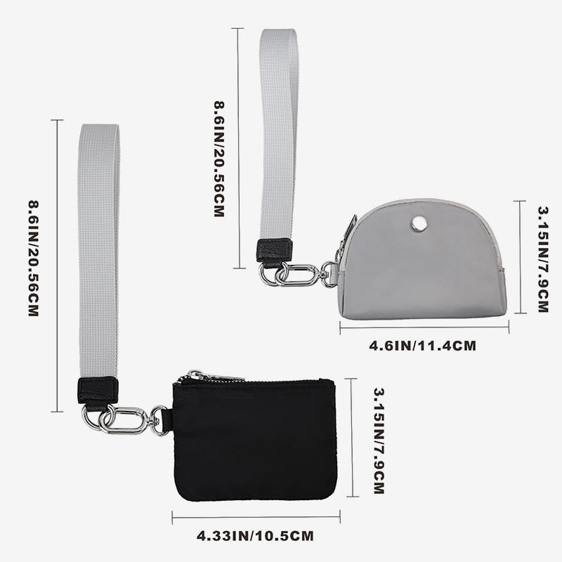 Mini-Geldbörse mit Armband für Damen, leichtes Münzfach aus Nylon