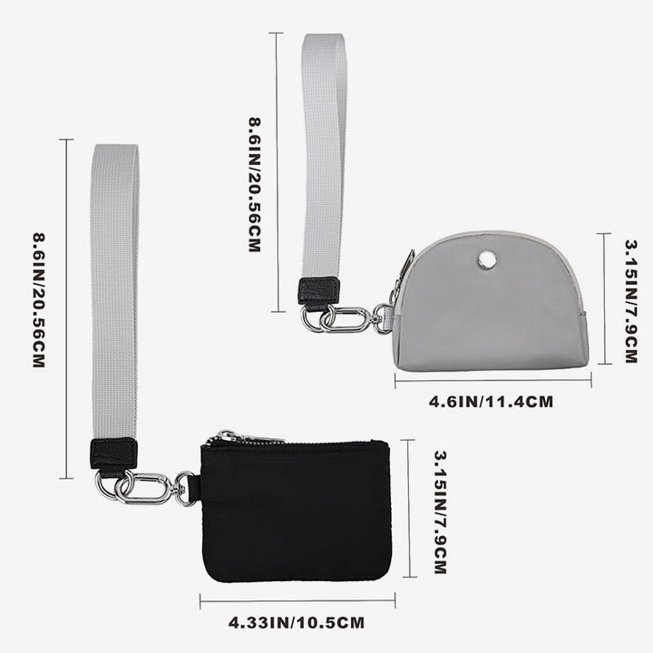 Mini-Geldbörse mit Armband für Damen, leichtes Münzfach aus Nylon