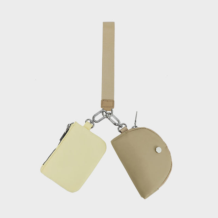 Mini-Geldbörse mit Armband für Damen, leichtes Münzfach aus Nylon