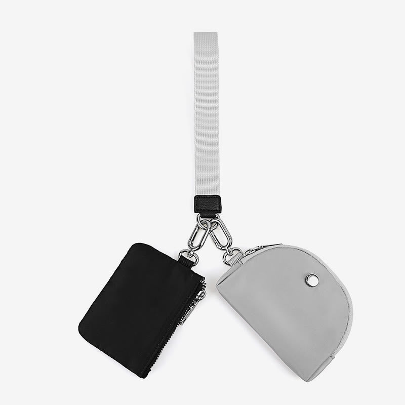 Mini-Geldbörse mit Armband für Damen, leichtes Münzfach aus Nylon