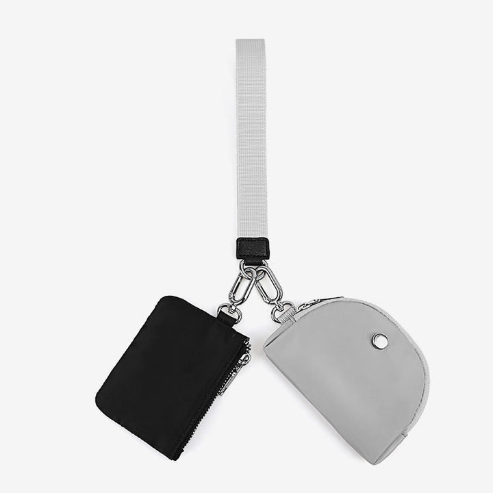 Mini-Geldbörse mit Armband für Damen, leichtes Münzfach aus Nylon