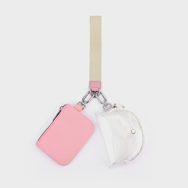 Mini-Geldbörse mit Armband für Damen, leichtes Münzfach aus Nylon
