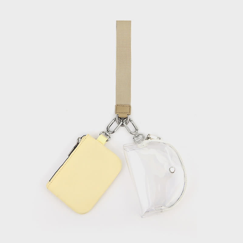 Mini-Geldbörse mit Armband für Damen, leichtes Münzfach aus Nylon