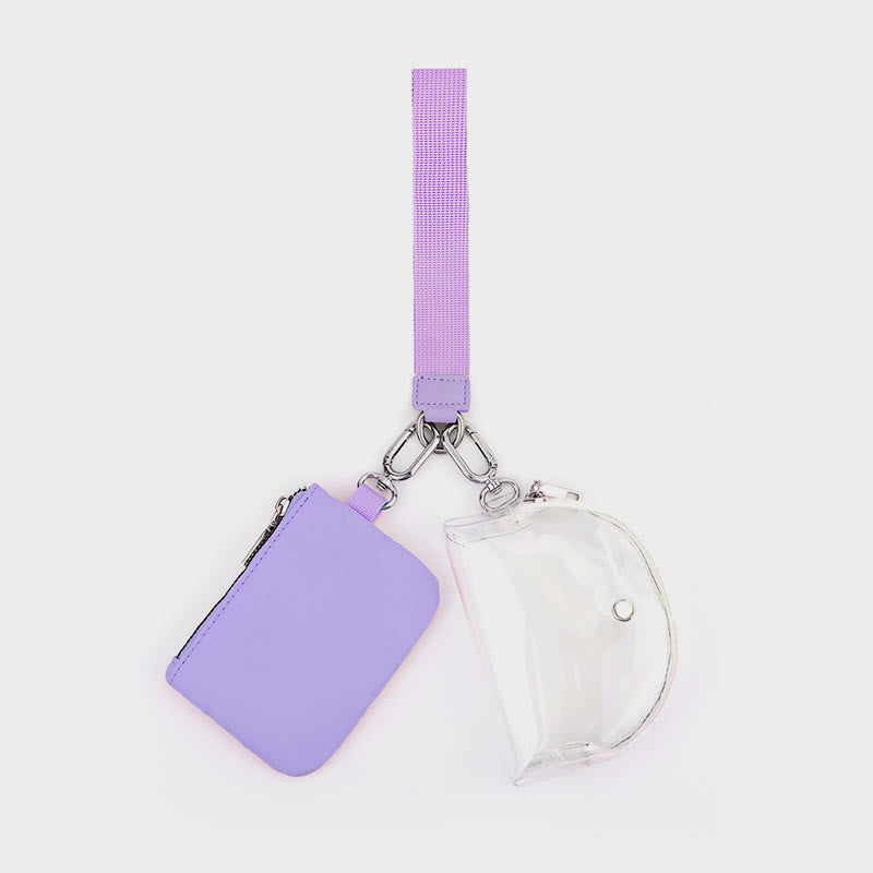 Mini-Geldbörse mit Armband für Damen, leichtes Münzfach aus Nylon