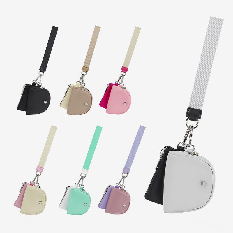 Mini-Geldbörse mit Armband für Damen, leichtes Münzfach aus Nylon