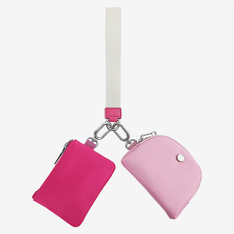 Mini-Geldbörse mit Armband für Damen, leichtes Münzfach aus Nylon