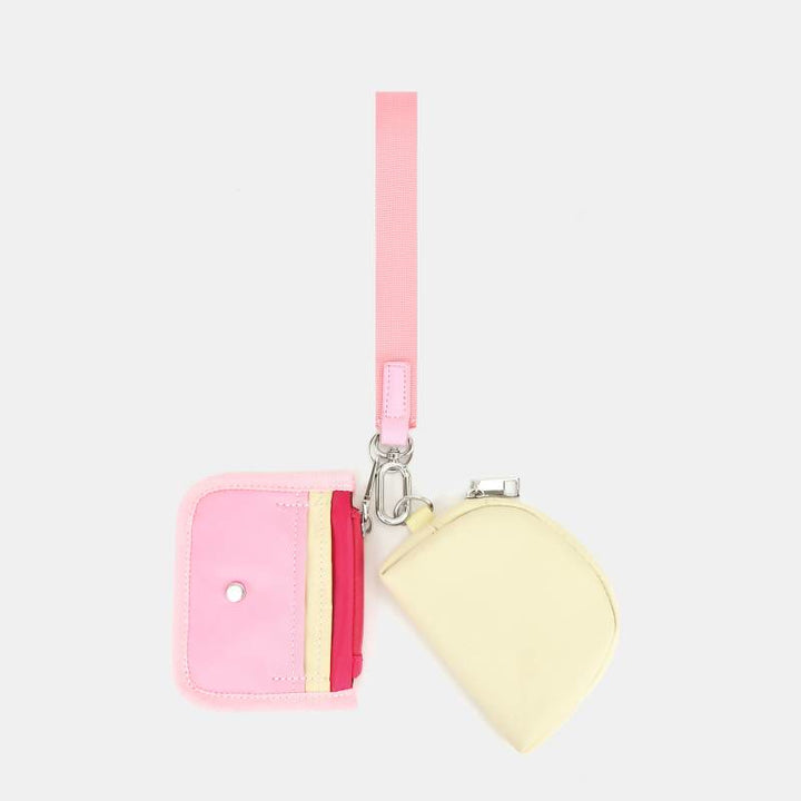 Mini-Geldbörse mit Armband für Damen, leichtes Münzfach aus Nylon