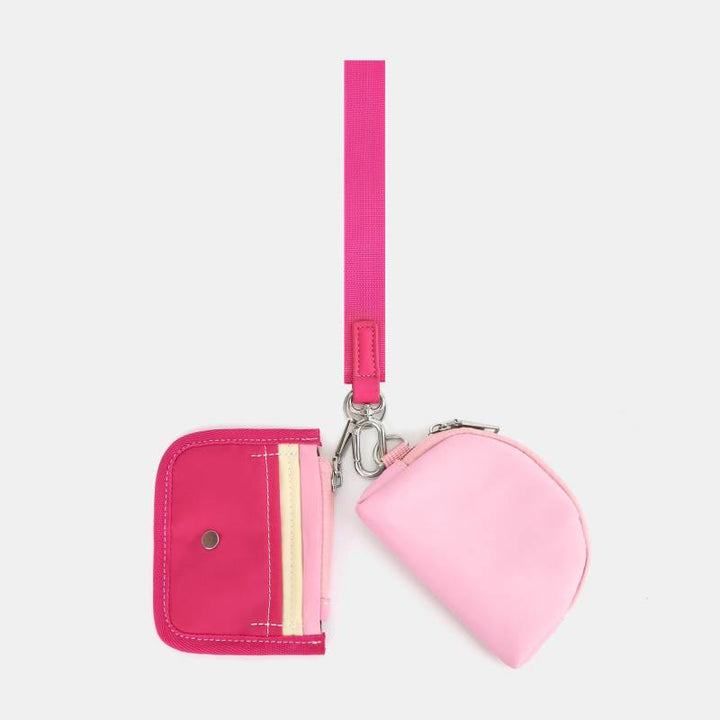 Mini-Geldbörse mit Armband für Damen, leichtes Münzfach aus Nylon