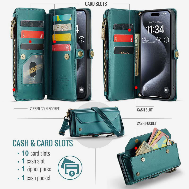 Handytasche Brieftasche für Samsung Z Falten 3/4/5 RFID Blocking Crossbody Geldbörsen Kupplung