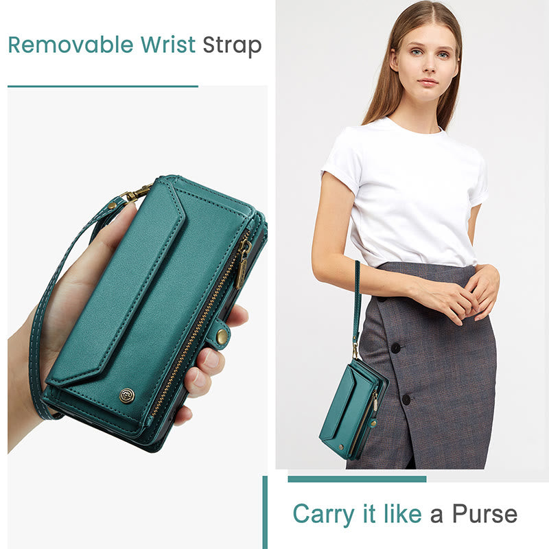 Handytasche Brieftasche für Samsung Z Falten 3/4/5 RFID Blocking Crossbody Geldbörsen Kupplung