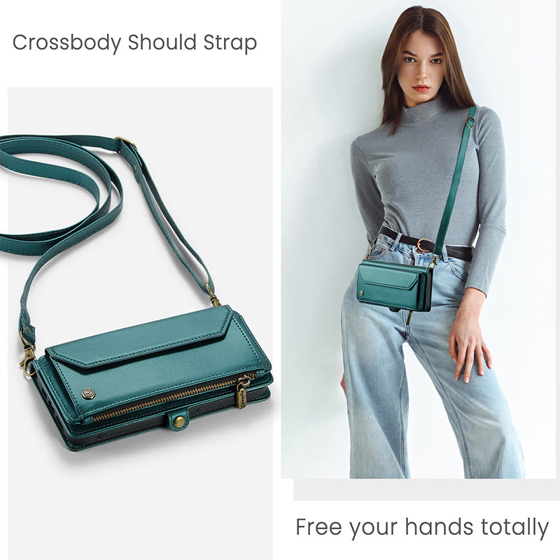 Handytasche Brieftasche für Samsung Z Falten 3/4/5 RFID Blocking Crossbody Geldbörsen Kupplung