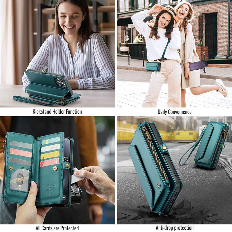 Handytasche Brieftasche für Samsung Z Falten 3/4/5 RFID Blocking Crossbody Geldbörsen Kupplung