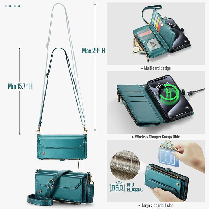 Handytasche Brieftasche für Samsung Z Falten 3/4/5 RFID Blocking Crossbody Geldbörsen Kupplung