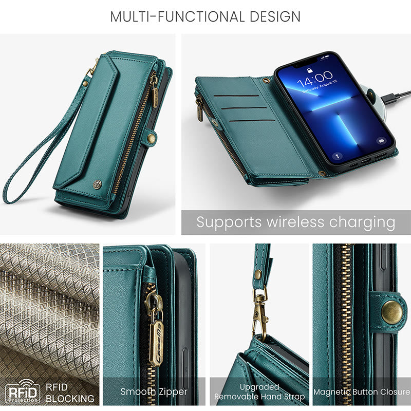 Handytasche Brieftasche für Samsung Z Falten 3/4/5 RFID Blocking Crossbody Geldbörsen Kupplung