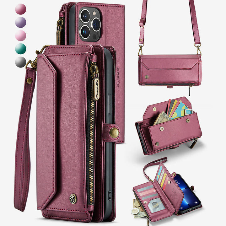 Handytasche Brieftasche für Samsung Z Falten 3/4/5 RFID Blocking Crossbody Geldbörsen Kupplung