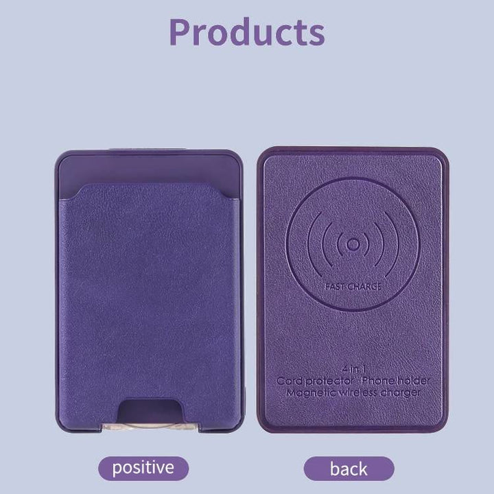 4-IN-1 Magsafe Wallet für iPhone Kabelloses Ladecase mit Kartenhalter