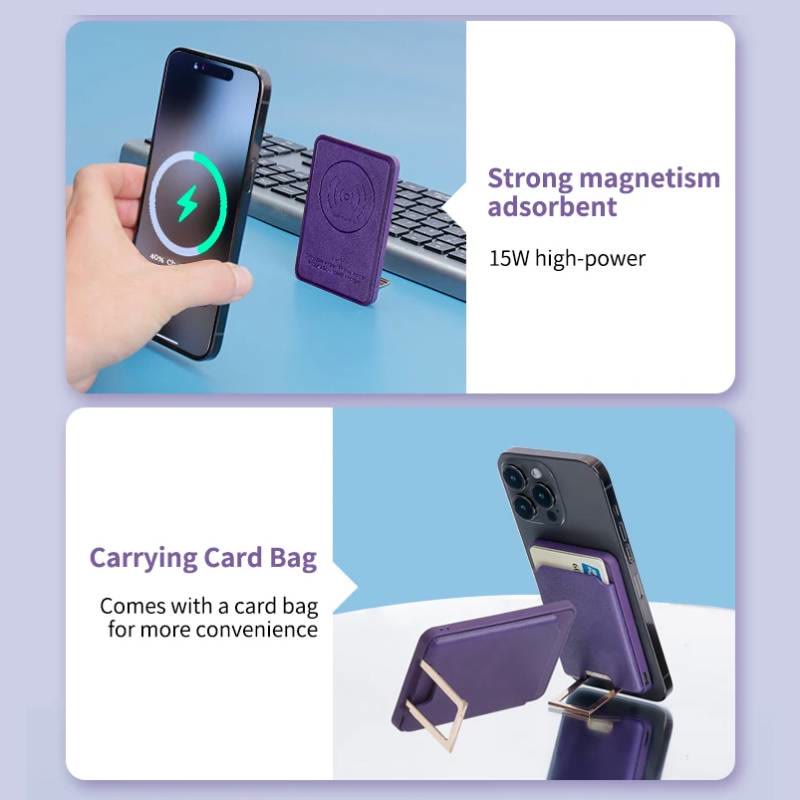4-IN-1 Magsafe Wallet für iPhone Kabelloses Ladecase mit Kartenhalter