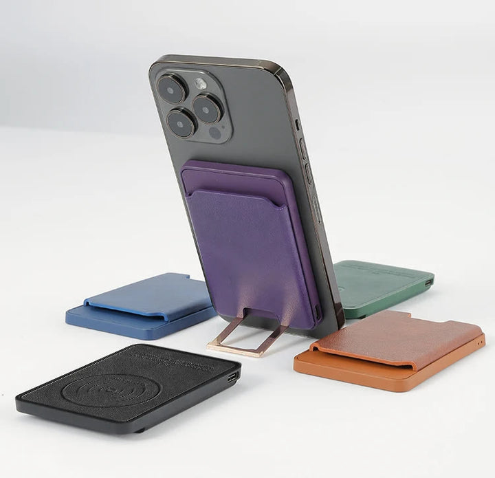 4-IN-1 Magsafe Wallet für iPhone Kabelloses Ladecase mit Kartenhalter