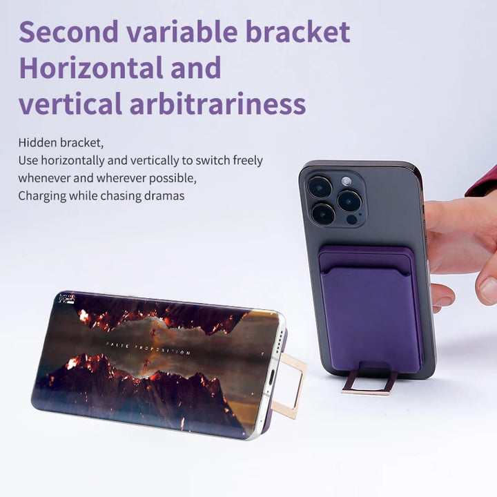 4-IN-1 Magsafe Wallet für iPhone Kabelloses Ladecase mit Kartenhalter