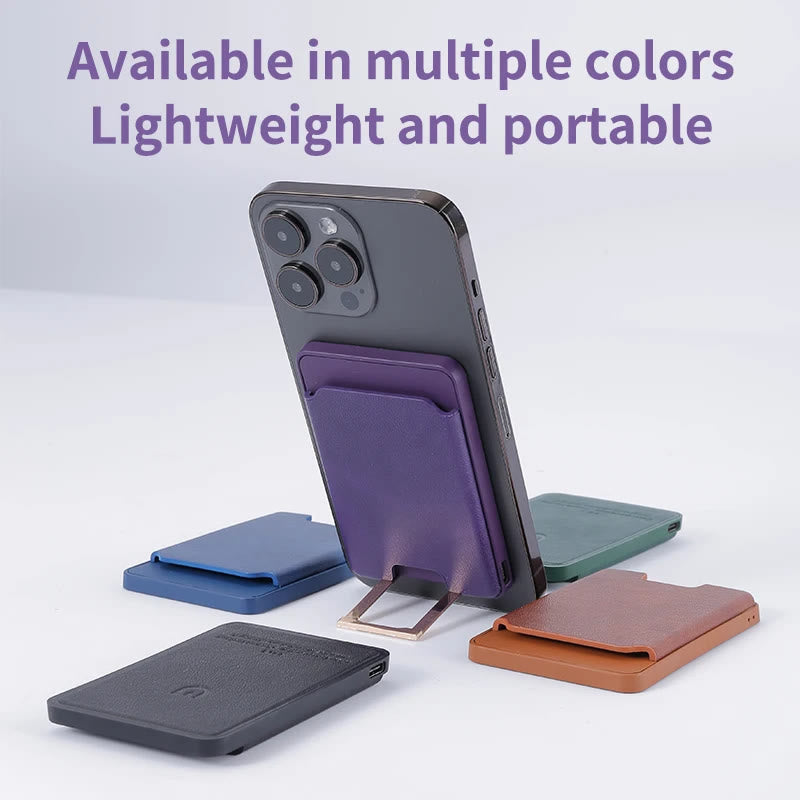 4-IN-1 Magsafe Wallet für iPhone Kabelloses Ladecase mit Kartenhalter