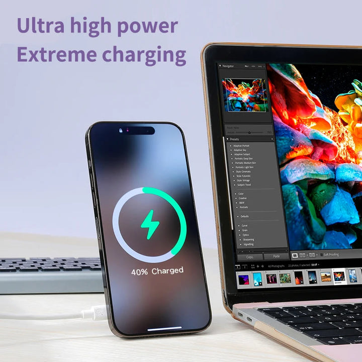 4-IN-1 Magsafe Wallet für iPhone Kabelloses Ladecase mit Kartenhalter