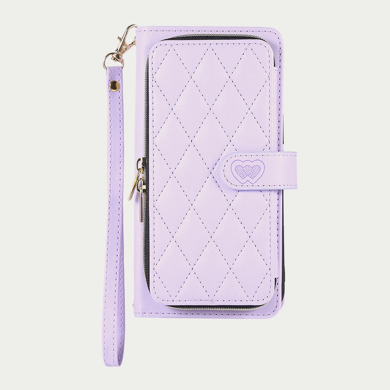 Handyhülle mit Reißverschluss und Clutch für iPhone, mit Umhängegurt und Handschlaufe
