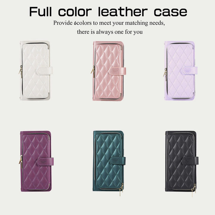 Handyhülle mit Reißverschluss und Clutch für iPhone, mit Umhängegurt und Handschlaufe