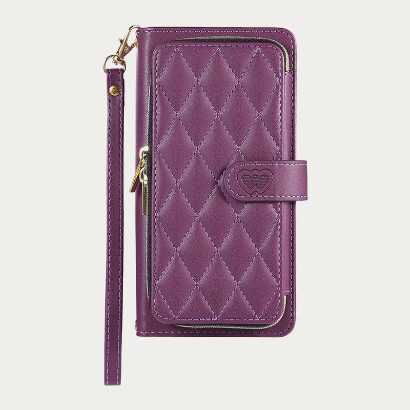 Handyhülle mit Reißverschluss und Clutch für iPhone, mit Umhängegurt und Handschlaufe