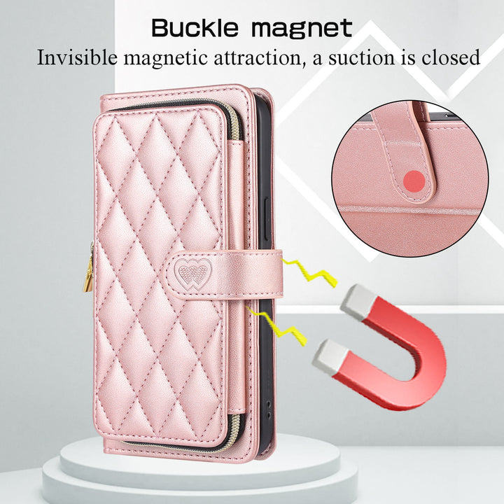 Handyhülle mit Reißverschluss und Clutch für iPhone, mit Umhängegurt und Handschlaufe