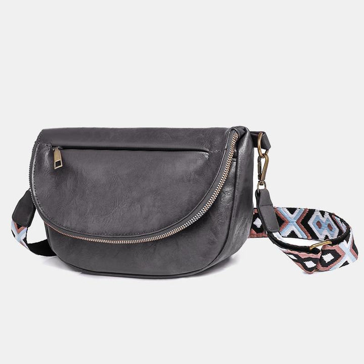 Retro-Umhängetasche für Damen, Bohemia, breiter Riemen, Unterarmtasche