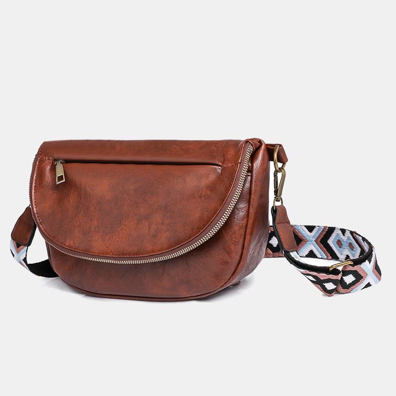 Retro-Umhängetasche für Damen, Bohemia, breiter Riemen, Unterarmtasche