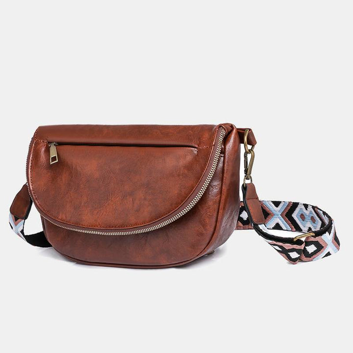 Retro-Umhängetasche für Damen, Bohemia, breiter Riemen, Unterarmtasche