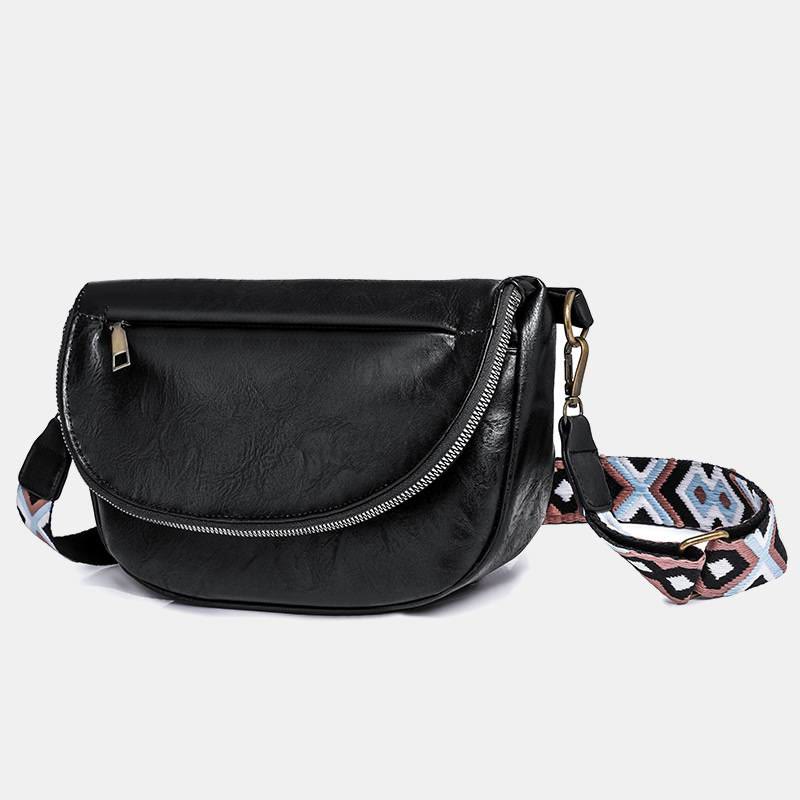 Retro-Umhängetasche für Damen, Bohemia, breiter Riemen, Unterarmtasche