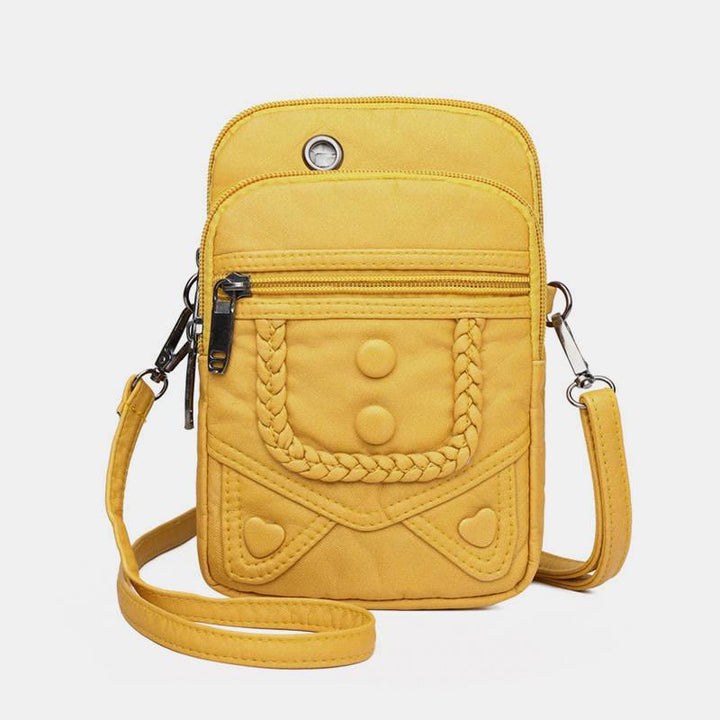 Große Kapazität Retro Handy Tasche Umhängetasche - Gelb - image 20