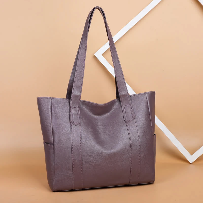 Große Tragetasche aus weichem Leder für Damen