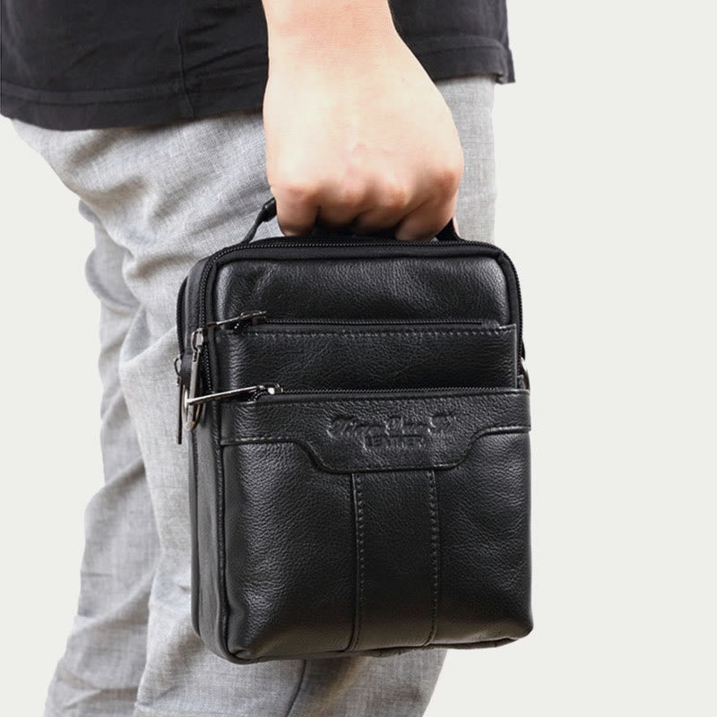 Umhängetasche für Herren im Vintage-Stil, Umhängetasche aus sanftem Leder