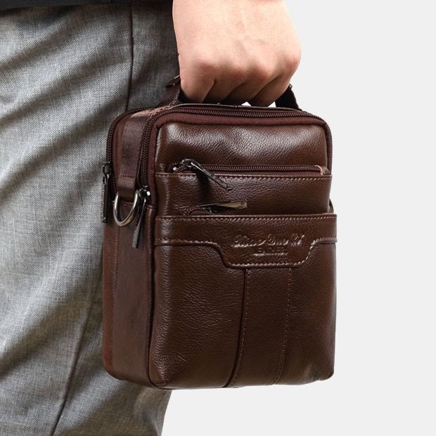 Umhängetasche für Herren im Vintage-Stil, Umhängetasche aus sanftem Leder